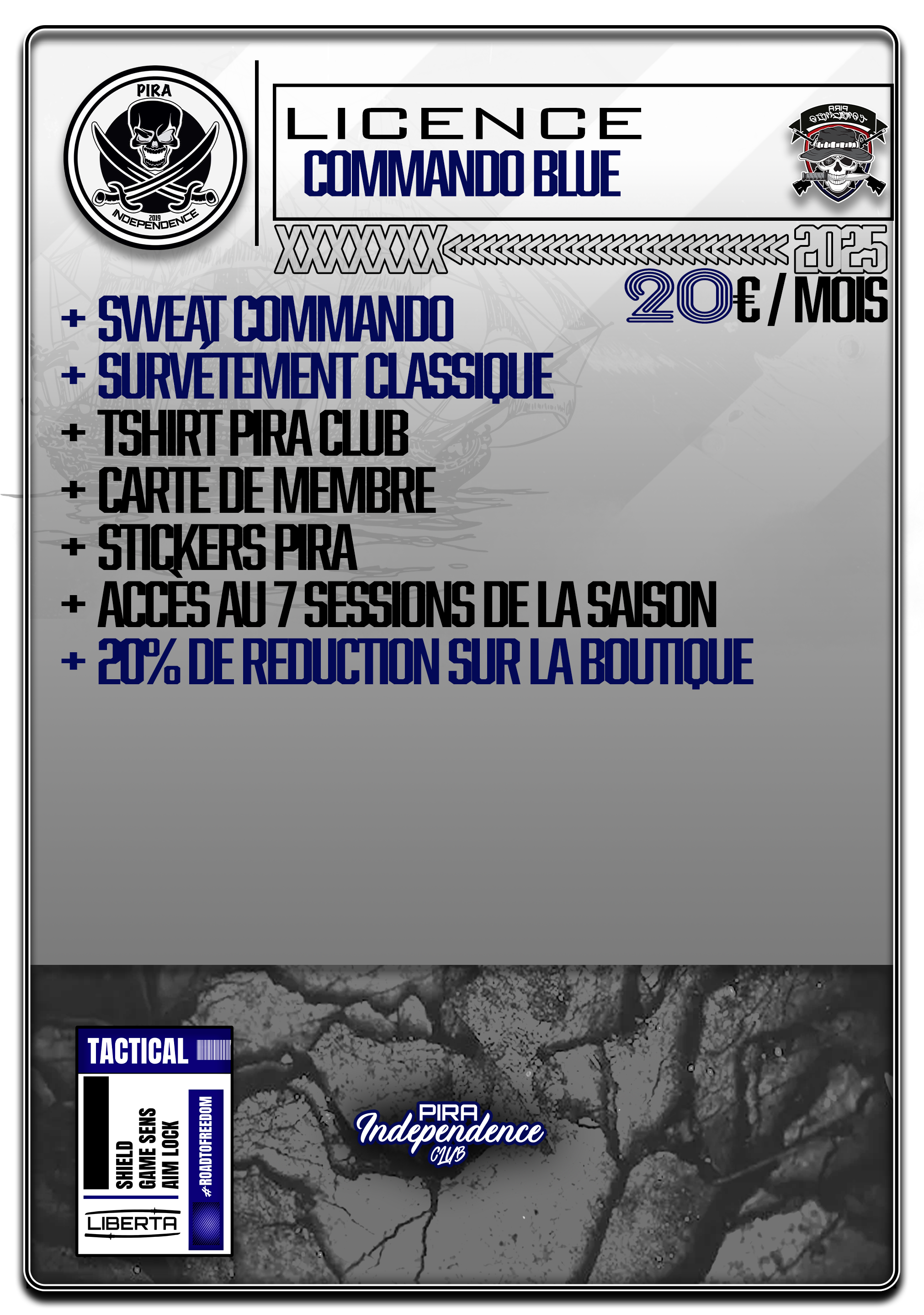 #3 LICENCE COMMANDO BLUE