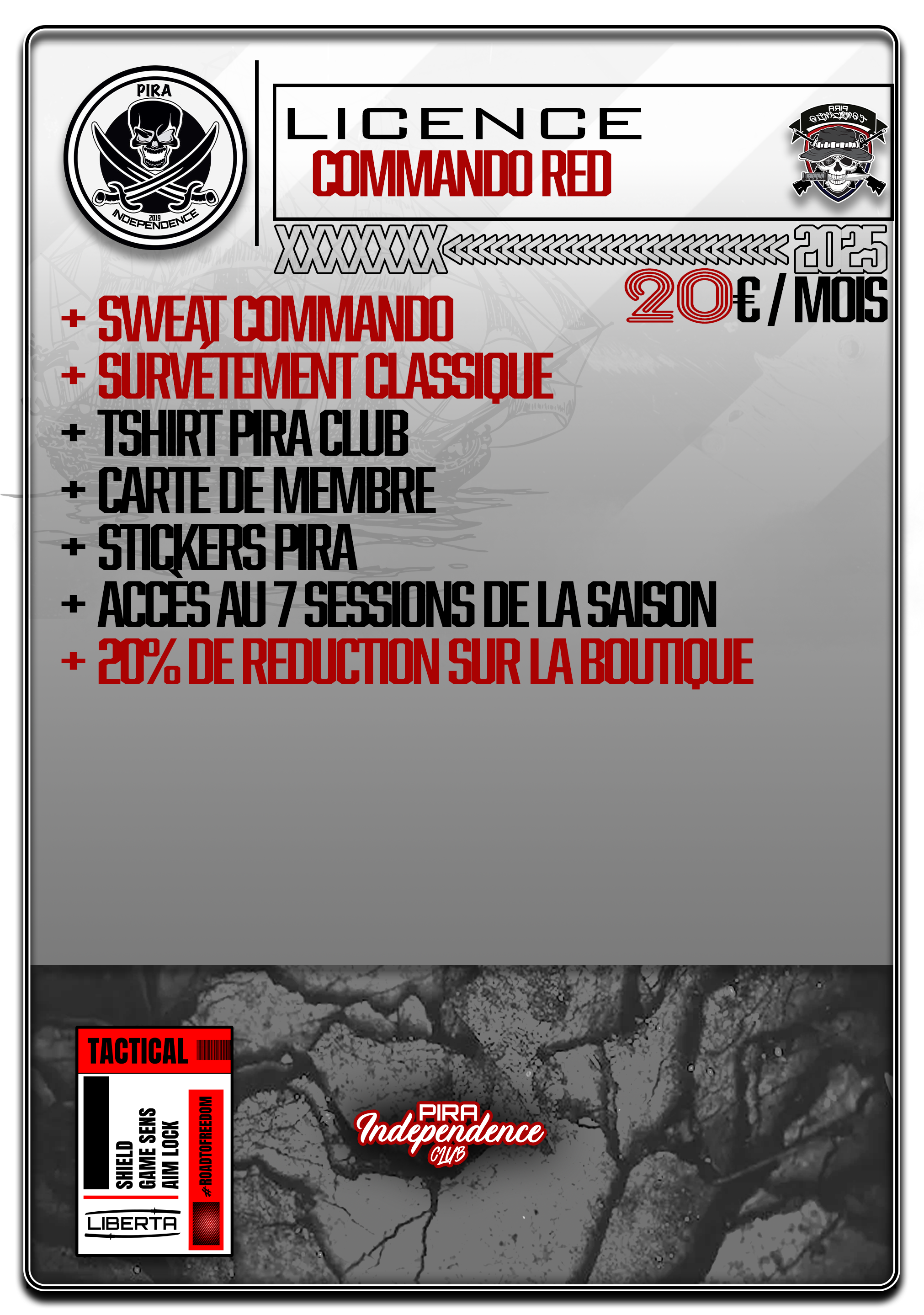 #2 LICENCE COMMANDO RED